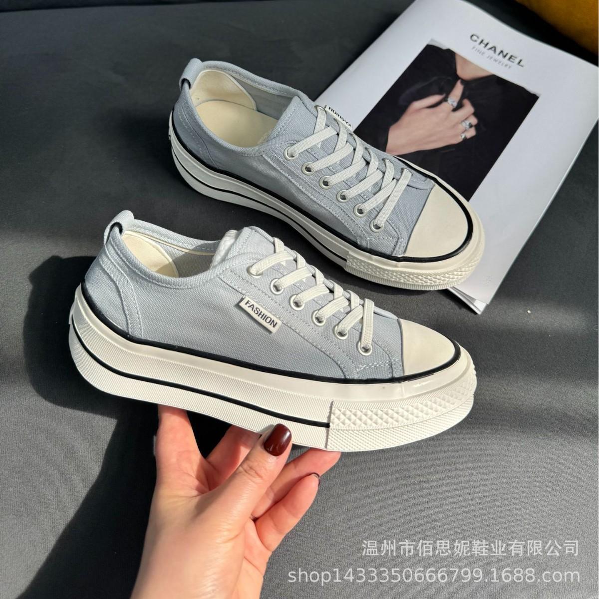 

Тонкие повседневные парусиновые туфли женские летние новые на толстой подошве, дышащие, повседневные, универсальные кеды 35 синий