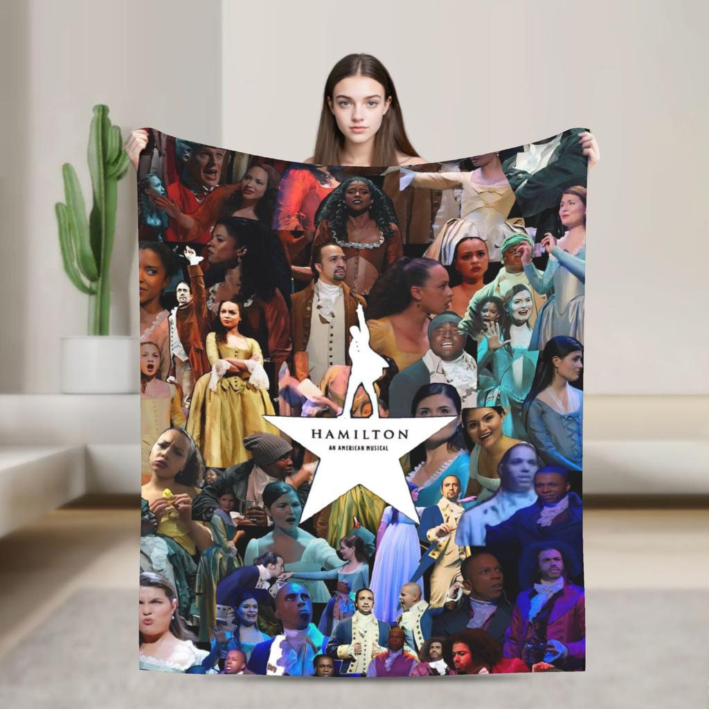 Hamiltons das Musical Flanelldecke Warme Bettwäsche Überwürfe für Draußen Reisen Büro Neuheit Tagesdecke Sofa Bettbezug