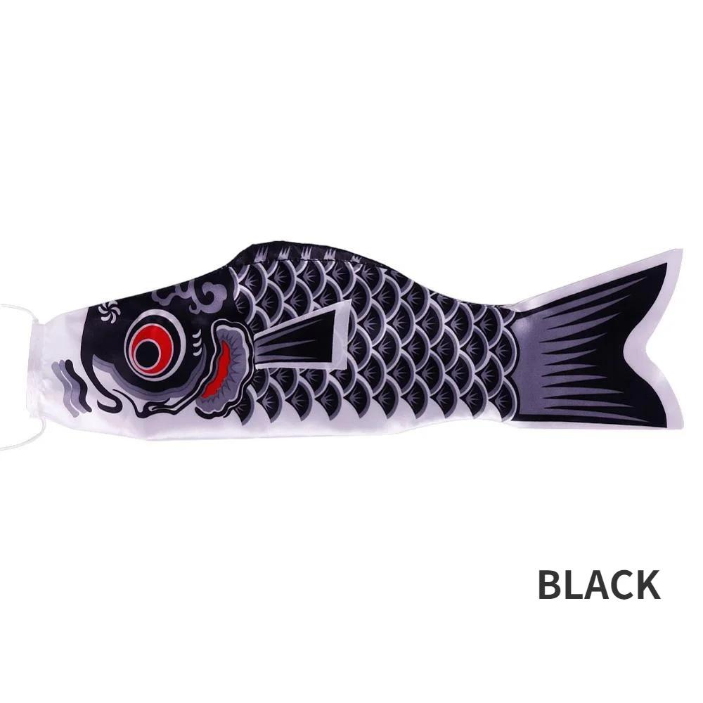 

40 CM Japan Style Carp Wind Sock Flag Wind Chimes Hanging Decorations Yard Koinobori Hanging Decor Outdoor Decoration 40cm чёрный