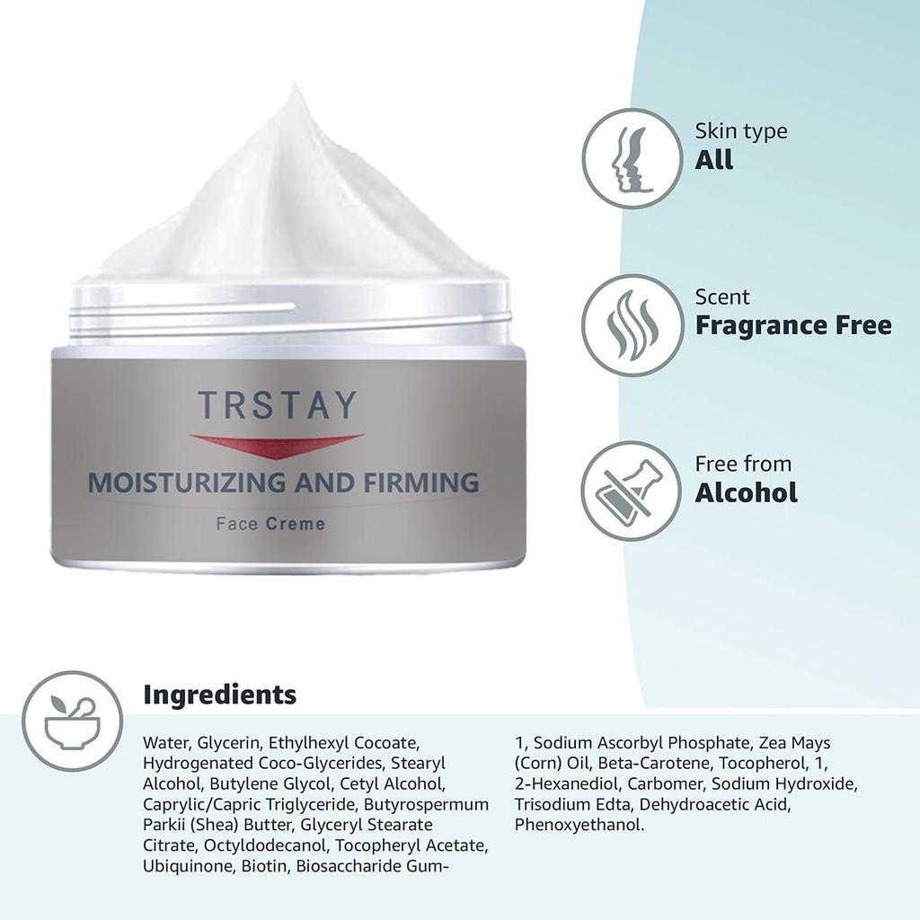 Krém na obličej proti vráskám, zpevňující pleť, bělící a rozjasňující, antioxidační, hydratační krém proti stárnutí