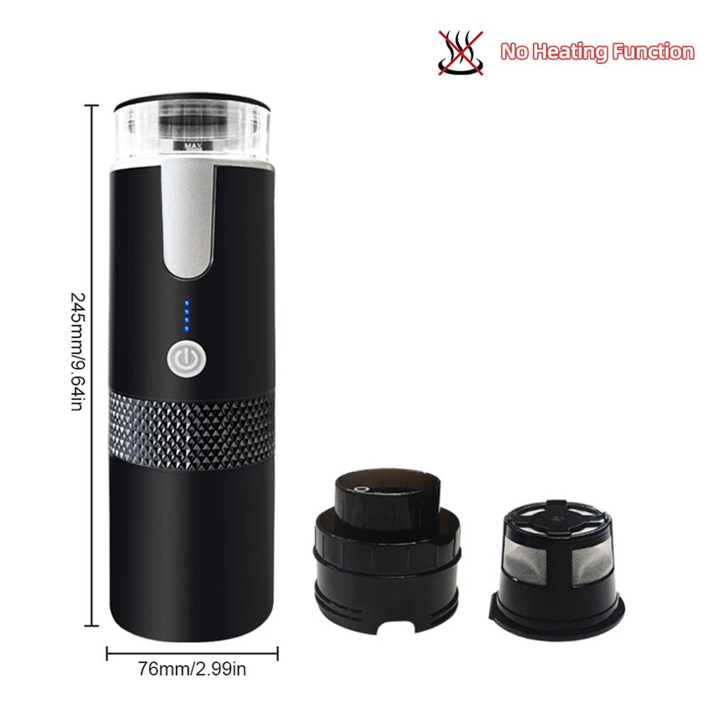 Machines à café espresso électriques portables 6 oz Portion individuelle Mini cafetière avec tasse Bac à café moulu et à capsules
