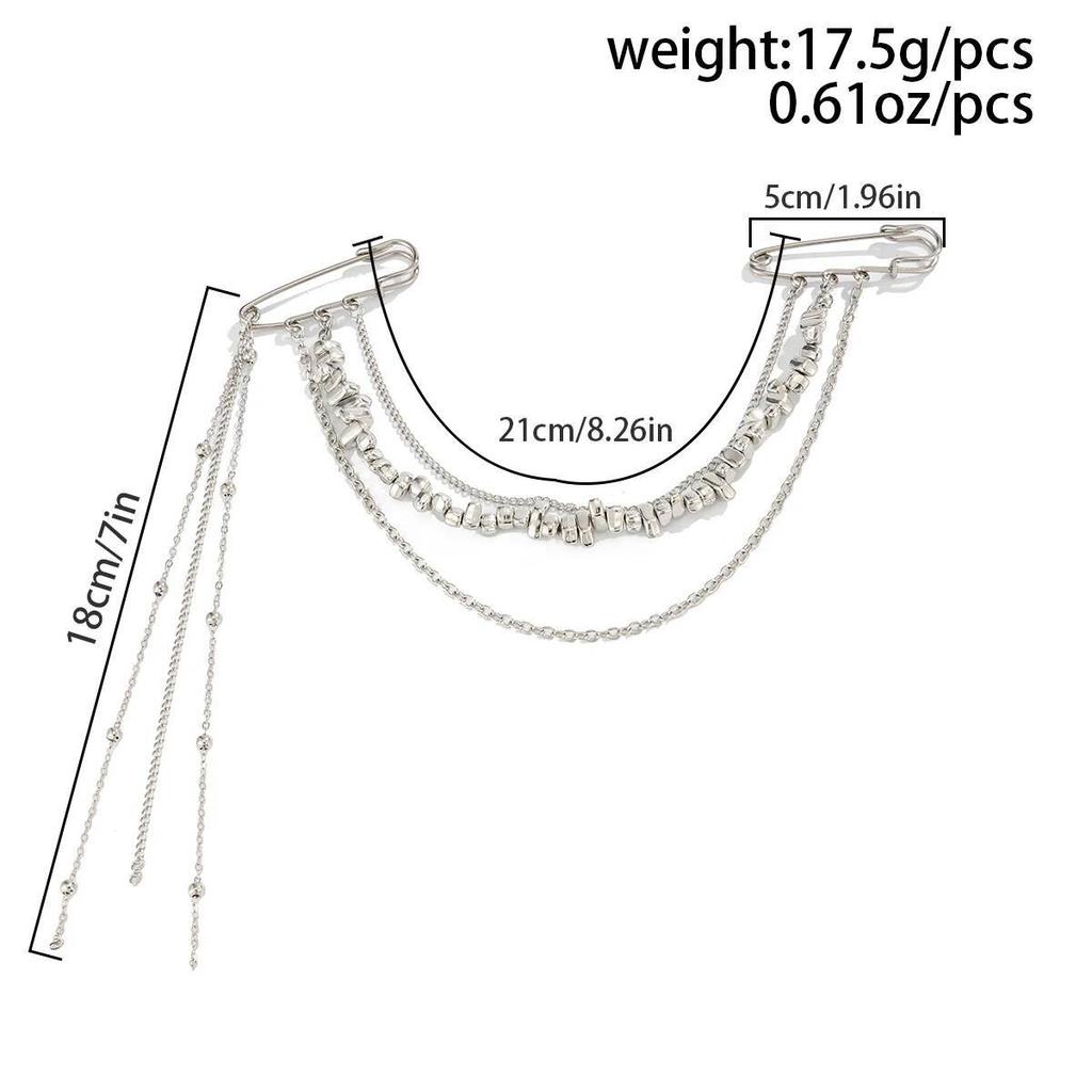 Salircon Vynikající nepravidelný CCB korálkový řetízek Vícevrstvé střapce Dvojitý špendlík Brože Pánské Dámské Oblek Brož Šperky Dekorace