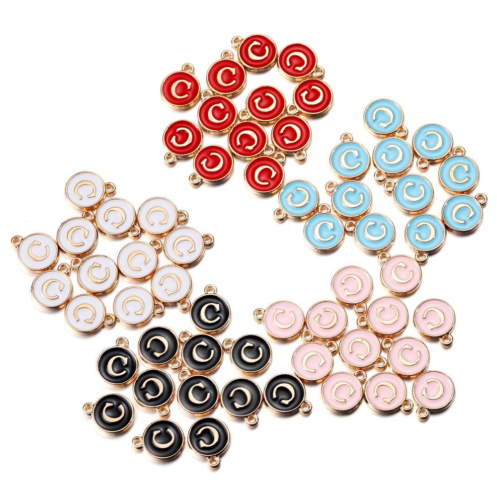 20Pcs 12*15mm A-Z Letter Charms Enamel Charms Alphabet Initial Letter Handmade Pendant for DIY Bracelet Necklace Jewelry Making