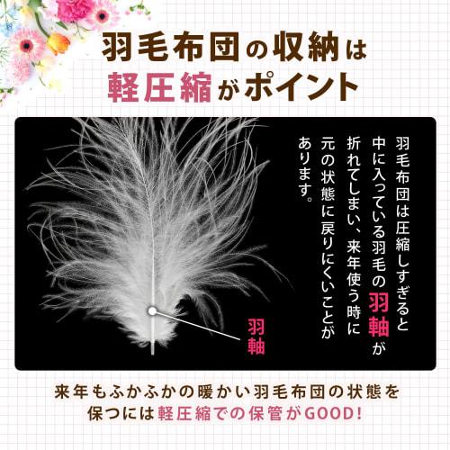 Astro Down Comforter Storage Bag, Light Pink, Floral Print, Set of 2, Single and Double Size, with Handles, Breathable Nonwoven Fabric, Vertical Stora