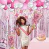Pink Heart Love Birthday Party Balloon Set with Tinsel Decorations