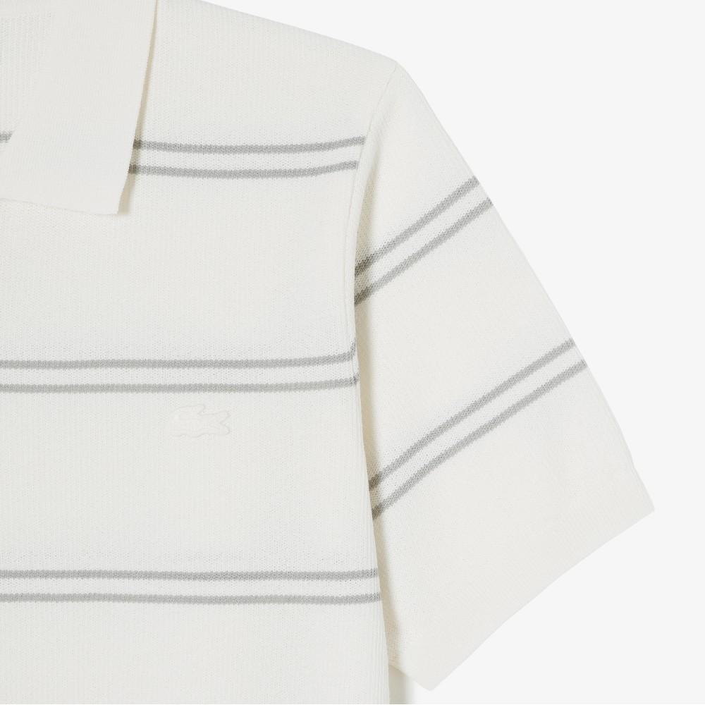 Lacoste Men's Open Collar Pin Stripe Short Sleeve Sweater Polo Shirt PH396E-56GXFJ