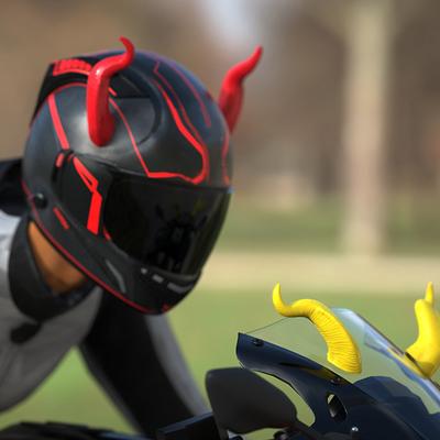 2PCS Motorcycle Helmet Devil Horns Detachable Demon Horns Helmet Decorations Costume Party Decor for Riders