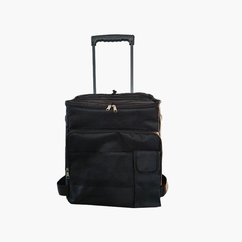 

Foldable Outdoor Insulated Trolley Case - Large Capacity Waterproof Picnic Cooler Bag чорний