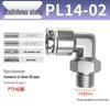 Zhuo Ji 304 Stainless Steel Pneumatic Quick Connect Fittings - PL8-02/4-M5/6-01/10-03 Thread