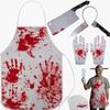 Horror Halloween Bloody Apron Costume Set Adult Cosplay Role Play Scary Butcher Outfit With Stained Design