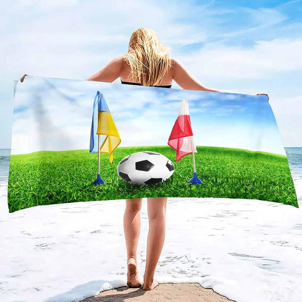 Soccer Beach Towel,Beach Towels for Men Boys,Football Towel Boys Sport Towel, Personalized   Pool Beach,Towel  Teen
