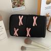 Pencil Case Bow Cosmetic Bag Pink Bowknot Skincare Storage Bag Nylon Vertical Makeup Bag  Travel