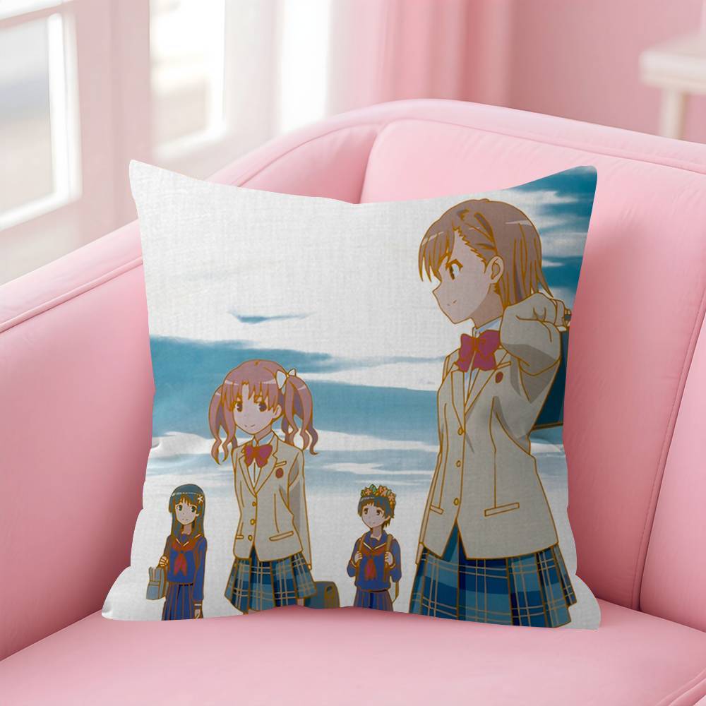 A Certain Scientific Railgun Cushion Cover Car Throw Pillow Case For Sofa Car Christmas Gift