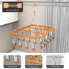 Aluminum Alloy Sock and Underwear Drying Rack with Clips for Balcony Hanging