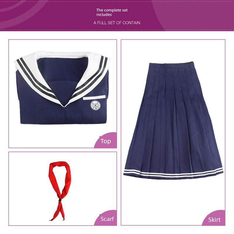 Костюм для косплея Danganronpa - Костюм для косплея аниме Фукуока Токо Complete Set (Top + Skirt + Scarf) XXXL