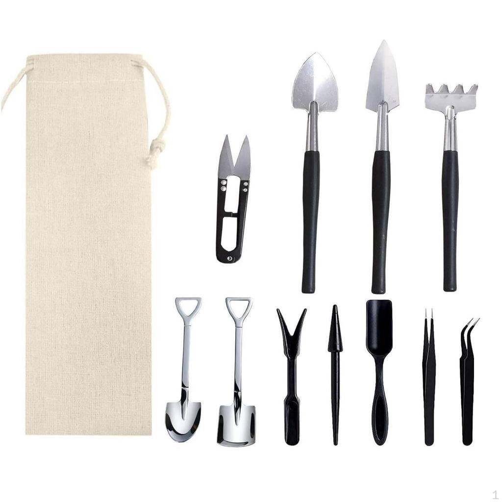 12 Pieces Tools Kit with Organizer Bag Indoor Tool Portable Gardening Set for