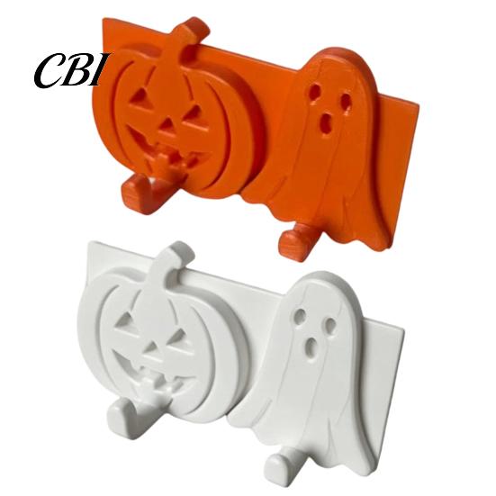 Pumpkin Face Hook Ghost Key Hook, 3D Printed Halloween Wall Decor, Adhesive No Drill Self Holder, Hanging Cute Hooks