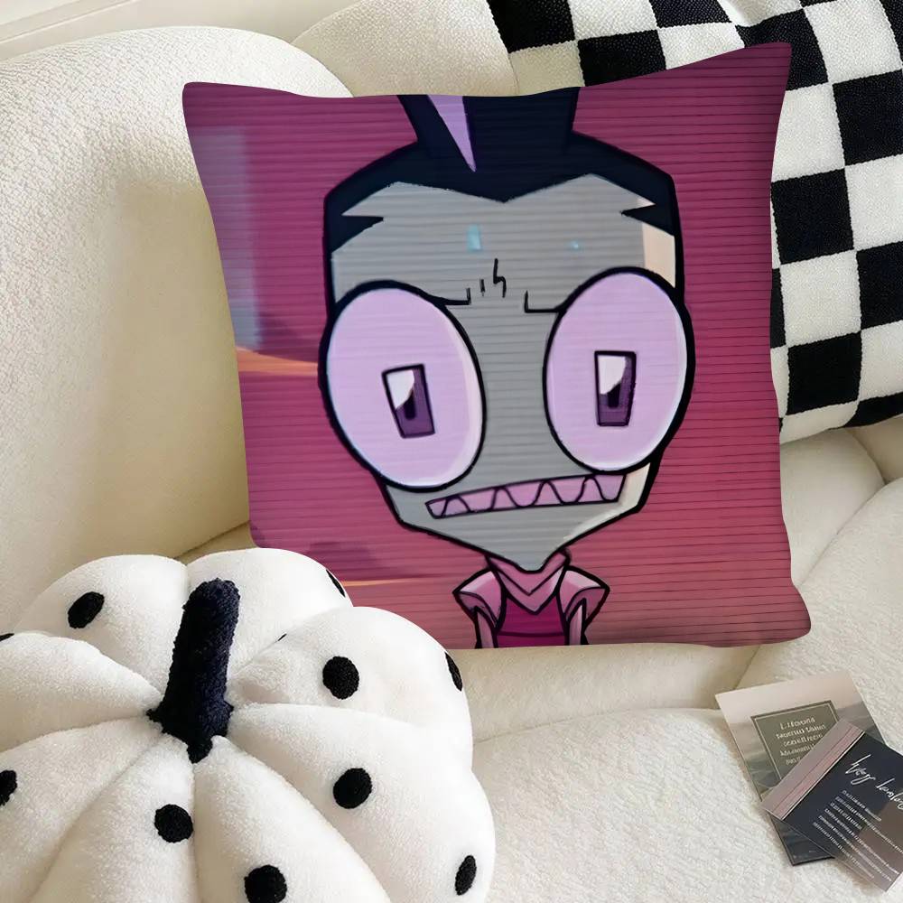 

Funny Anime Invader ZIM Pillow Case Fashion Square Pillowcase Bedroom Sofa Room Ins Decoration Leisure 40x40cm16x16in