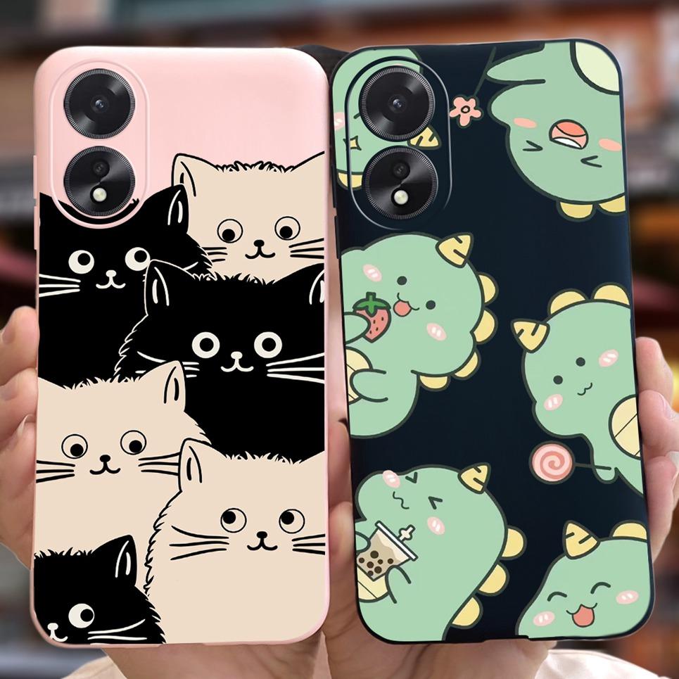 For OPPO A17 A17K Phone Case Flower Astronaut  Soft Silicone Matte Cover For Coque OPPOA17 OPPOA17K A 17 17K Fundas Shockproof