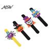 Easy to Wear Snap Wristbands Halloween Glitter Felt Slap Bracelet, Cartoon Pumpkin Skull Cat Spider Bracelets Band, Party Favors for Kids Adults Bands