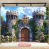 2D Flat Banner 1 Piece of Multi-functional Medieval Castle - Polyester Fiber Photography Backdrop and Party Banner