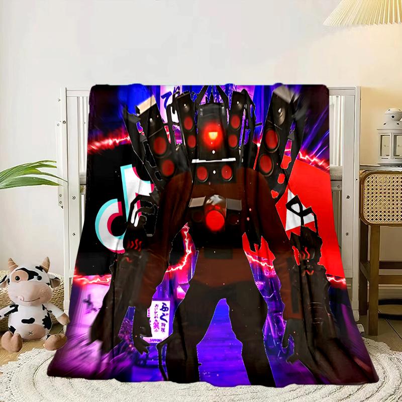 Robot Invasion Alert Blanket Flannel Blanket for Bed, Sofa, Camping, Hiking, Picnic Essentials, Gift for Family Fan Gifts