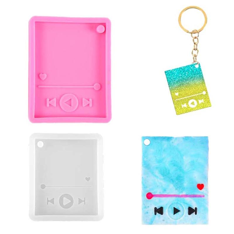 1Pc Bright Resin Craft For Keychain, Player Silicone Molds, Diy Epoxy Jewellery Making, Music Phone Grip Molds
