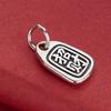 S925 Sterling Silver Fu Character Wealth Pendant - DIY Beading Rope Bracelet Necklace Accessory.