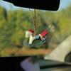 High-End Pony Car Pendant, Rearview Mirror Leather Interior Decor; Cute Vehicle Accessory