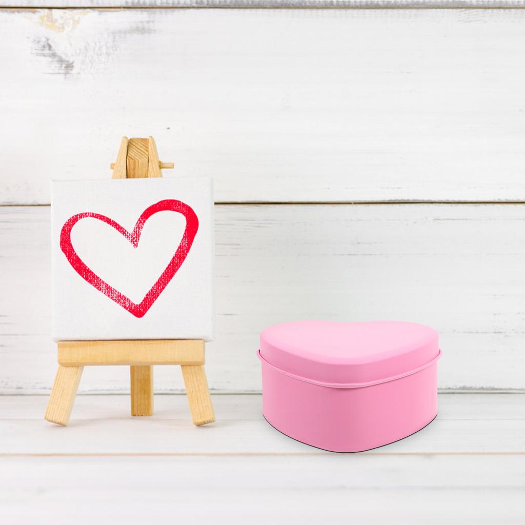 4Pcs Heart Candy Boxes Wedding Treat Tinplate Storage Box Elegant Heart Shaped Candy Packaging Box Valentine Wedding Favor