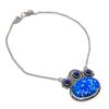 Natural Blue Triplet Opal, Lapis 925 Sterling Silver Jewelry Necklace 18" ASN-6025