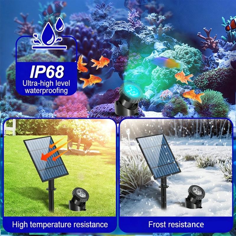 Solar propelled Pool Lighting Changing IP68 Water Resistant For Water Features Fountains And Outdoor Decor