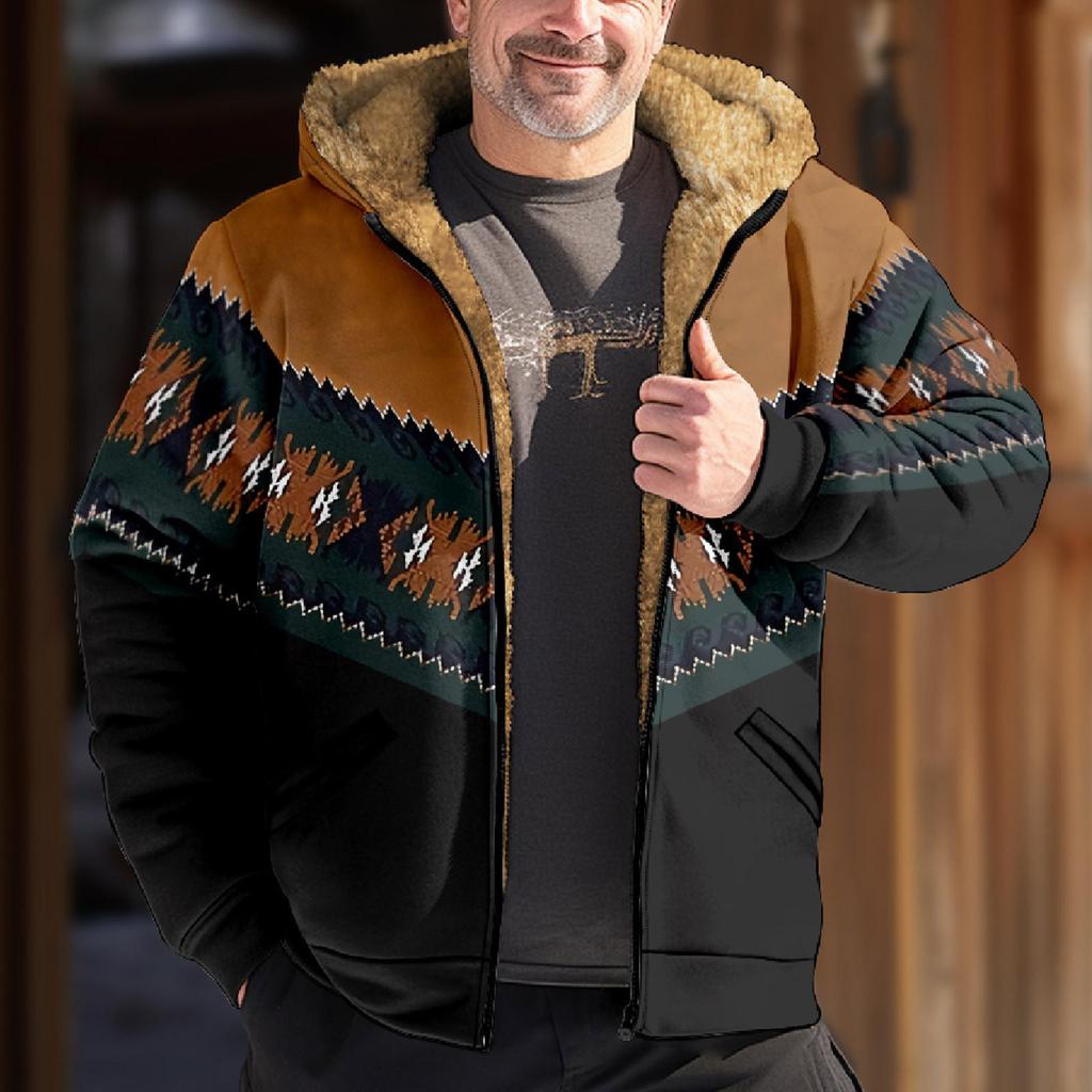 Personalisierter Freizeitdruck für Herren mit langen Ärmeln und Reißverschluss, dicker Baumwollanzug für den Winter