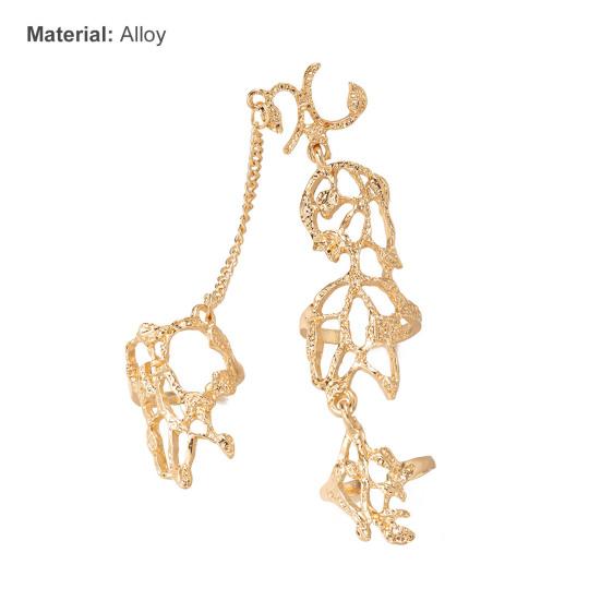 Kettengliederring, Antiallergie- und Antioxidationsschmuck, voller Strass, Retro-Blumengliederring als Geschenk