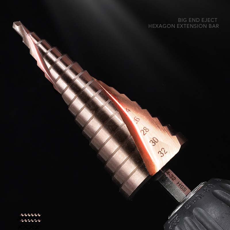 Step Drill Bit Universal Drilling Ultra-Hard Tapered Step Drill Bit for Metal Stainless Steel Multi-Functional Reaming Tool