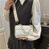 Influencer Women's Quilted Crossbody Bag with Chain and Wide Shoulder Strap