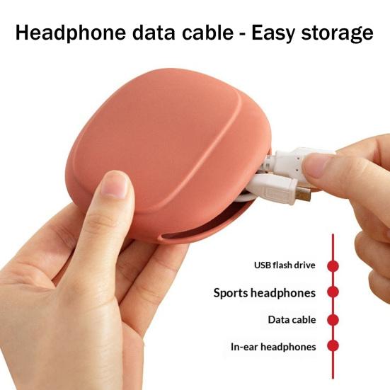 Silicone Headphone Cable Organizer Case Waterproof Mini Portable Travel Wired Earphone Earbuds Keys Data Cables Storage Box Headphone Accessories