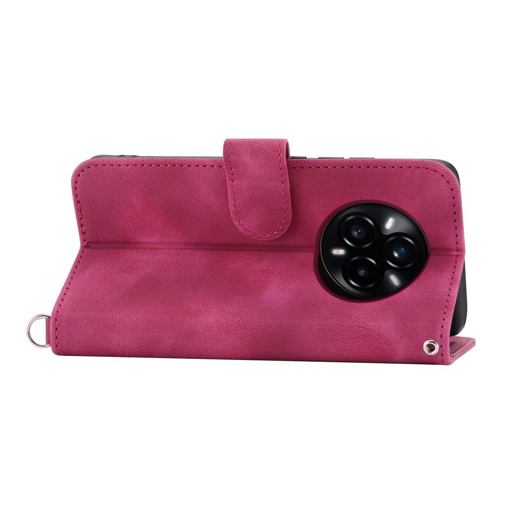 For Realme 14 Pro 5G Case Flower Pattern PU Leather Wallet Phone Cover with Strap