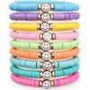 Hot Sale Elastic Rope Soft Pottery Bracelet Women's Cross Color Combination Set Couple Bracelet Beaded Bracelet Women's