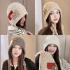 Keep Warm Knitted Hat with Long Tassels Button Ear Protection Hat Sweet Crochet Lei Feng Hat  Daily