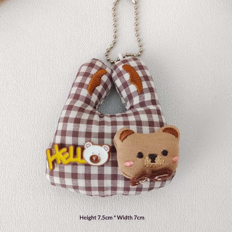 Cute Mini Vegetable Shopping Bag-Shaped Keychain With Cartoon Embroidery For Backpack Decoration And Daily Use