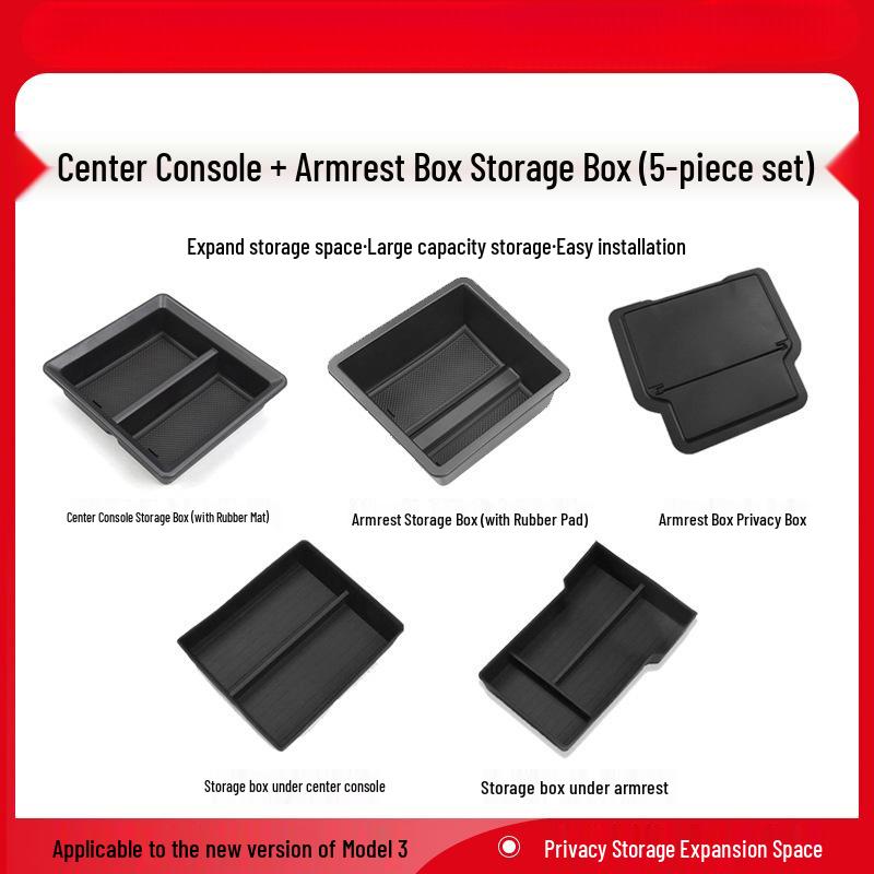 Compatible with Tesla Model 3/Y Refresh Center Console Armrest Organizer Tray