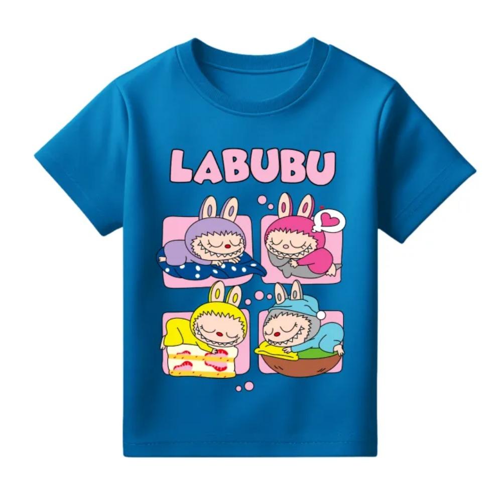 

Summer Popular Children s T-shirt Clothing Labubu Printed Girls Round Neck Short Sleeved Casual Variety of Colors to Choose From 110