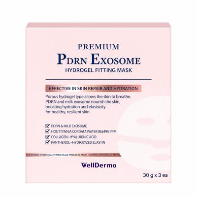 Premium PDRN Exosome Hydrogel Fitting Mask Skin Repair & Hydration 30g (3 Sheets X4)