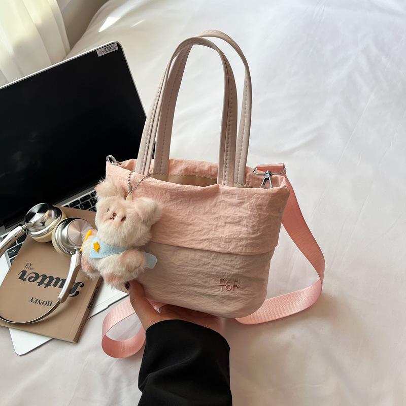 Korean simple Oxford cloth handbag bag women's summer fashion lightweight bucket bag versatile shoulder messenger bag