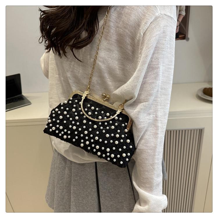Elegent Flower Pearl Design Women's Shoulder Bags Luxury Ladies Chain Crossbody Dinner clutch Fashion Female Shell Handbags