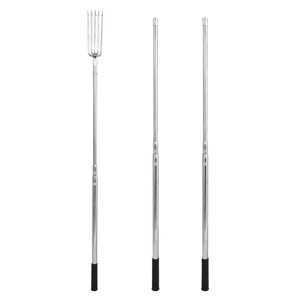 3Pcs 8mm Stainless Steel Harpoon Rod Diddle Net Stick Fishing Tackle 1.5M Length Three Sections
