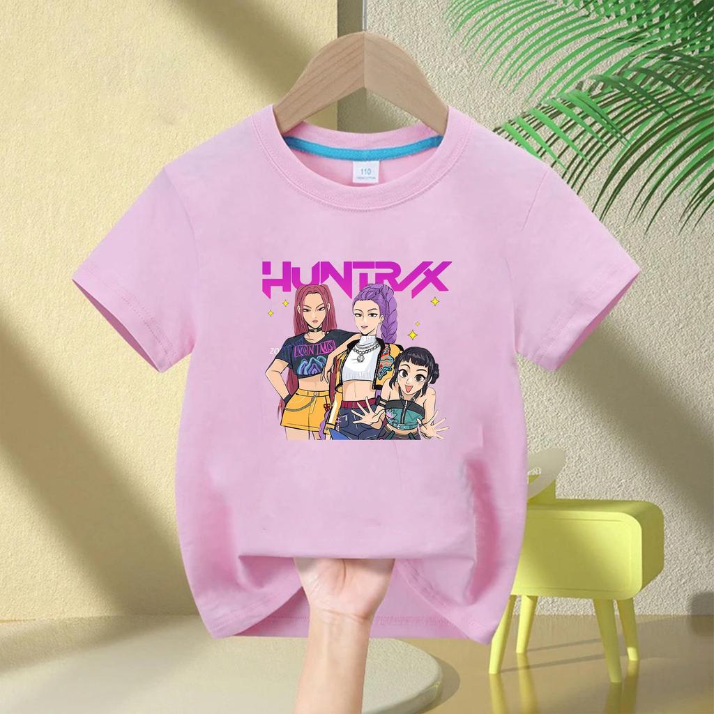 Demon Hunter Squad Kids Anime Print Casual Short Sleeve T-shirt