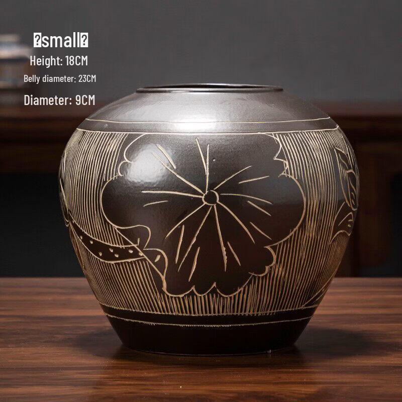 Hand-Carved Ceramic Vase