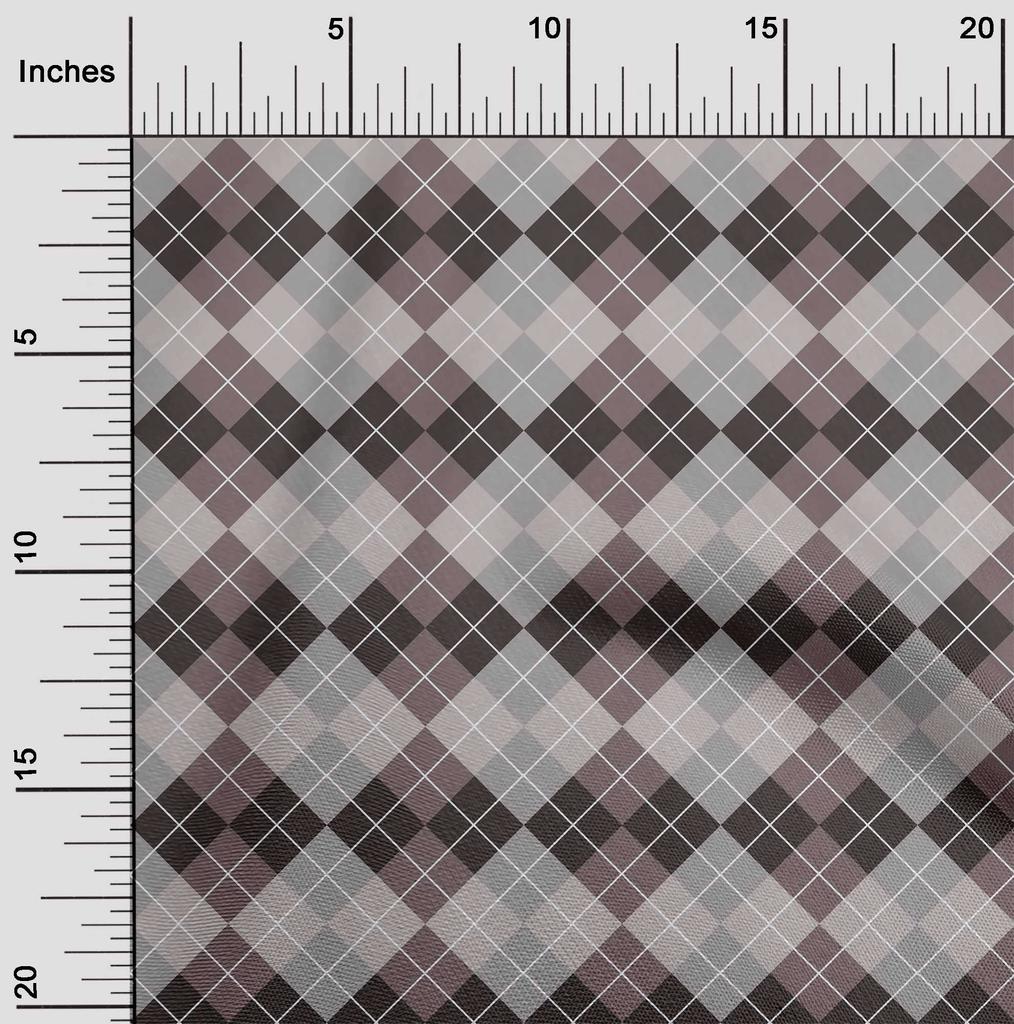 oneOone Cotton Flex Bright Red Fabric Argyle Check Dress Material Fabric Print Fabric By The Yard 40 Inches